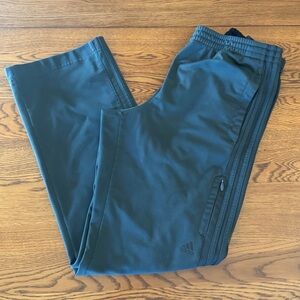 Adidas Men's Performance Track Pants Gray Large Zipper Pockets Joggers